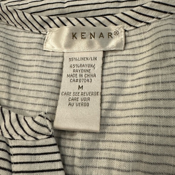 Kenar linen blend striped blouse shirt sleeveless medium - Picture 5 of 5